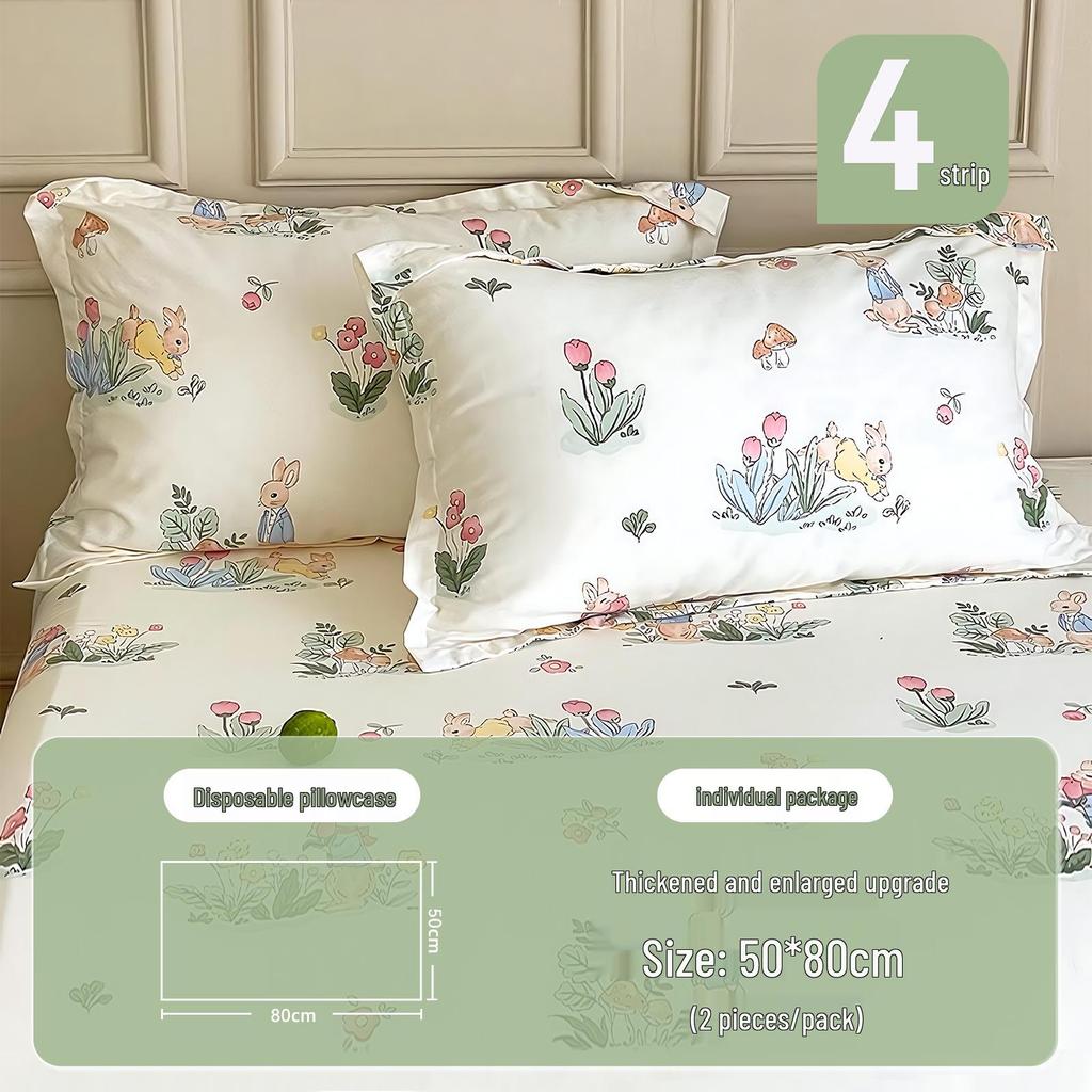 Утолщенный одноразовый набор: наволочка и пододеяльник для односпальной/двуспальной гостиничной кровати
