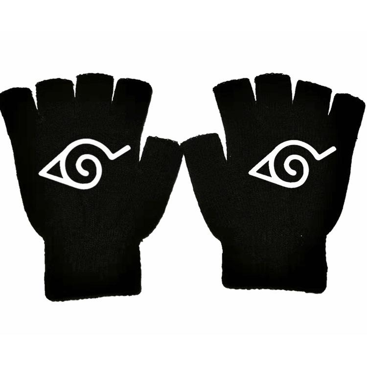 Наруто Саске Какаши Аниме Онлайн Игра Периферийные Перчатки Полупальцевые Хлопок Теплые Осенние и Зимние Студенты