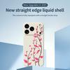 For iPhone 17 Pro Case Red Leaves Pattern Printing Straight Edge TPU Phone Back Cover