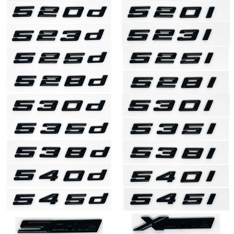 Для BMW 5 серии E39 E60 E61 F10 F11 G30 520d 523d 525i 528i 530e 535i 540e Стайлинг автомобиля Буквенный шильдик на багажник Логотип на заднюю крышку Черный