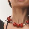Простое, элегантное и модное ожерелье из смолы с вишневыми бусинами для женщин