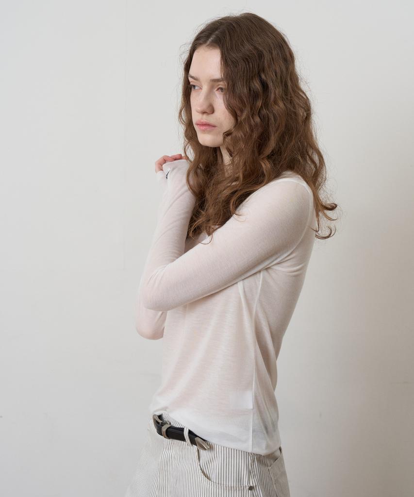 FROMWHERE Daily Tension T-Shirt Ivory