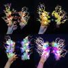 Colorful LED Glow Headband Plastic Luminous Deer Horn Hair Band Flashing Headband  Kids Gift