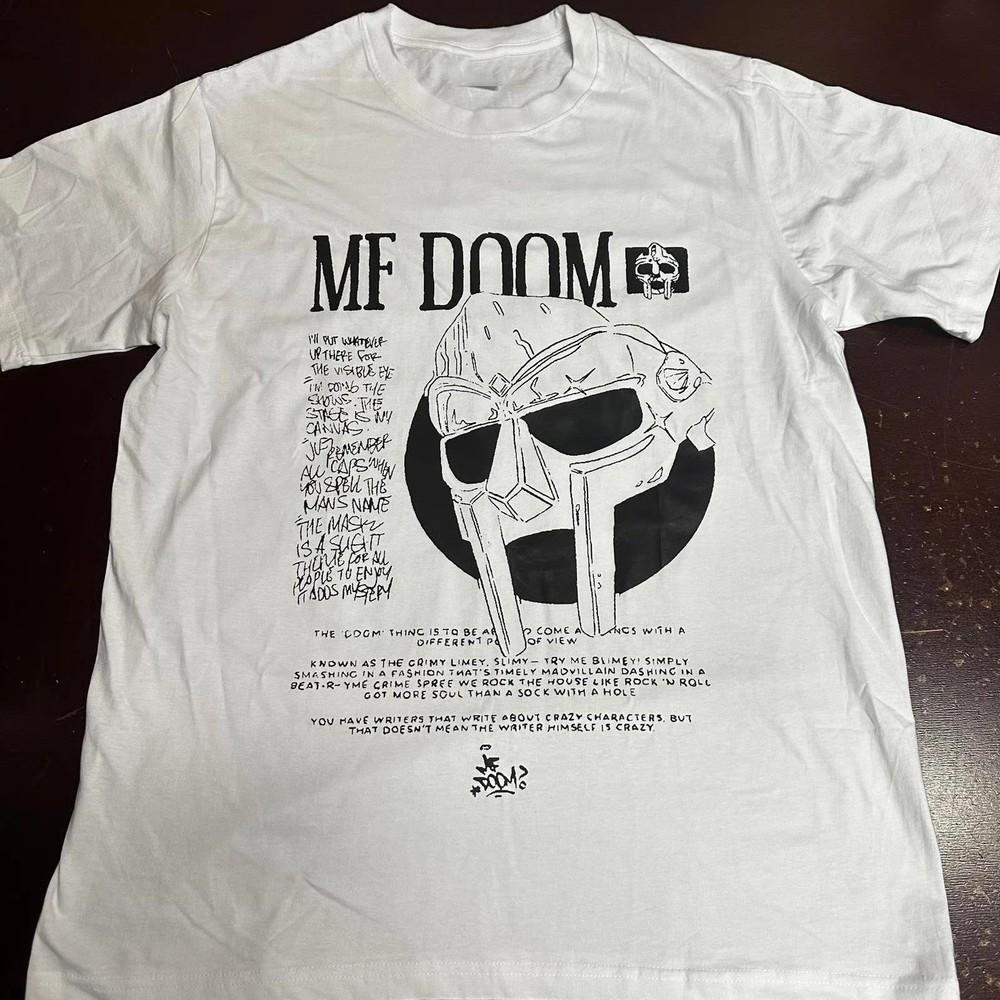 РАСПРОДАЖА СКИДКА 30% Футболка с коротким рукавом MF Doom Tour Подарок Хлопок Полный размер от S до 5XL Унисекс футболка