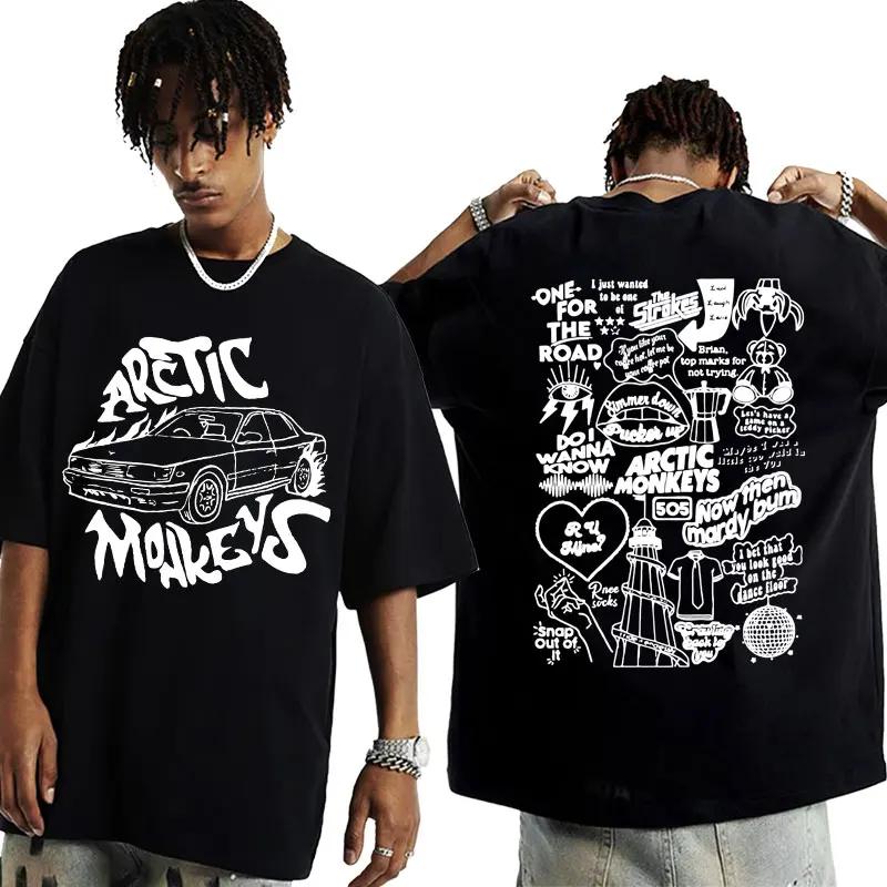 Винтажная футболка Favourite Worst Nightmare Футболка Arctic Monkeys 505 с принтом текстов песен для мужчин и женщин в стиле хип-хоп-панк свободного покроя