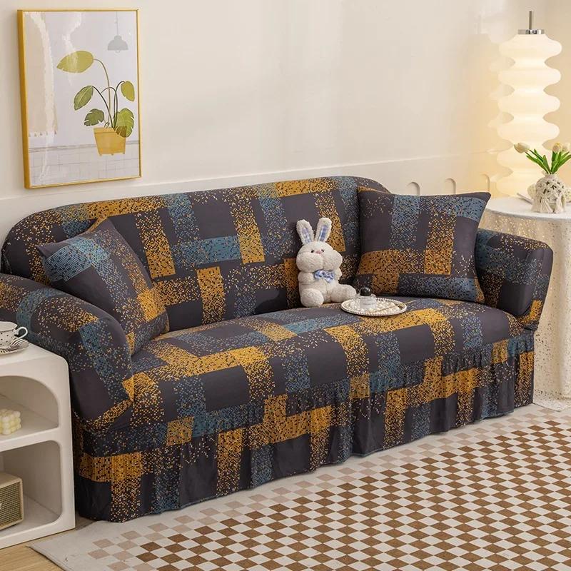 3 Pcs Set Stretch Floral Couch Cover Sofa Covers Furniture Protector for Dogs Corner Sofa Skirt 1/2/3/4 Seater Sofa Slipcovers