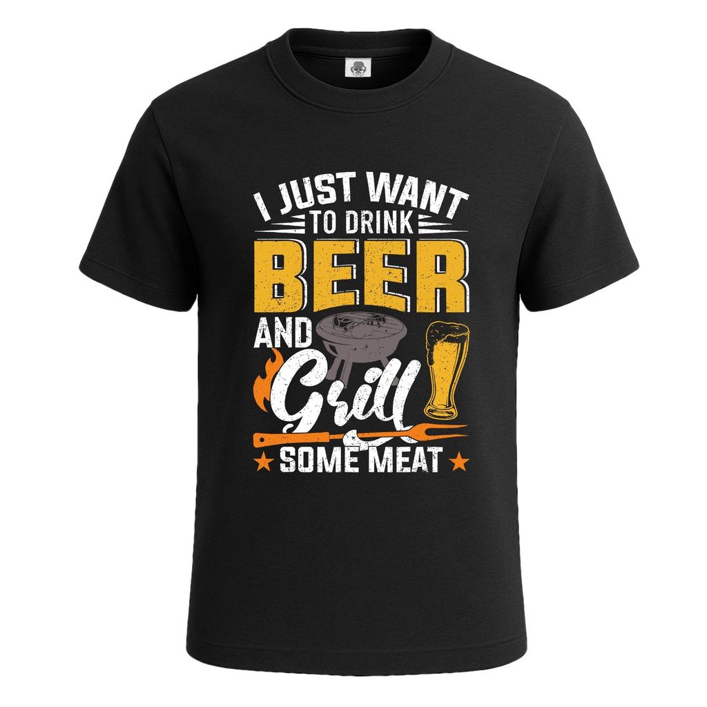 I Just Want To Drink Beer T-shirt for Men Funny Joke Novelty Gift Tee Top