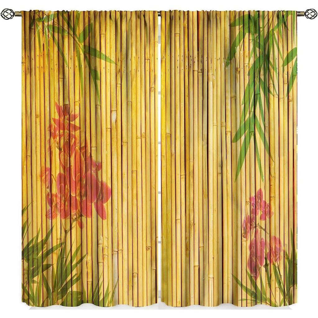 Шторы в стиле традиционной китайской каллиграфии, изображение бамбукового дерева, современные шторы с 3D-геометрией, дом и спальня, декор окон