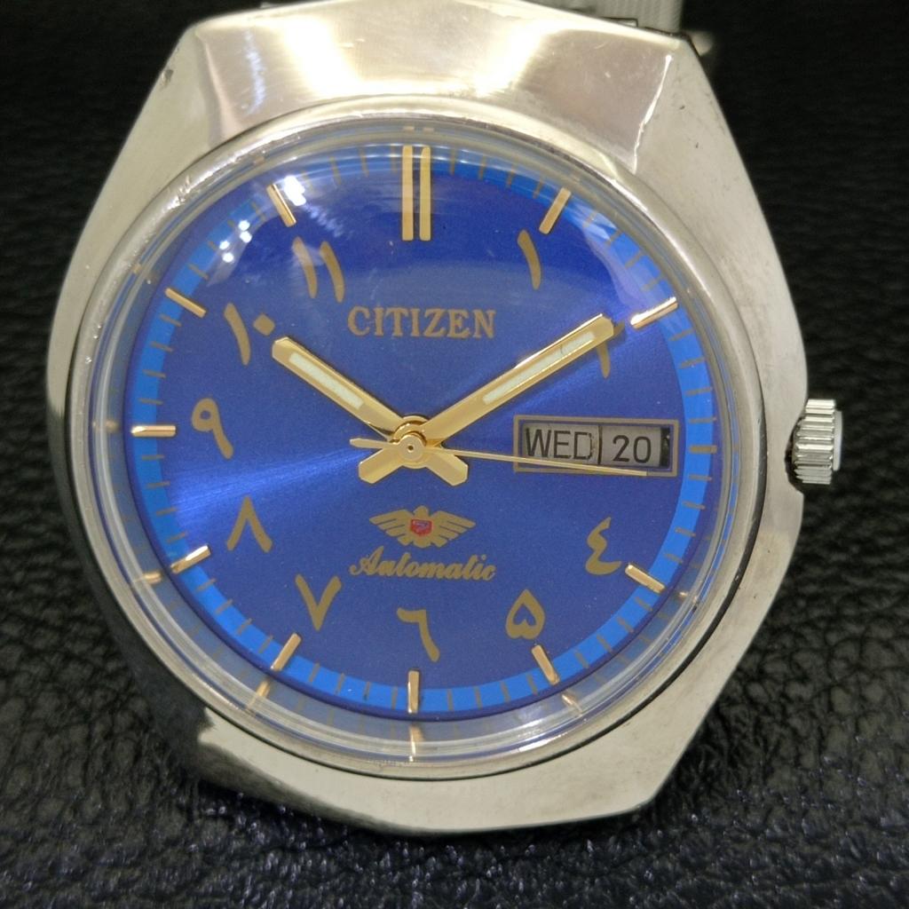 Б/У винтажные мужские часы Citizen Automatic 8200 из Японии с синим циферблатом в арабском стиле a434860-2 R123-a434860