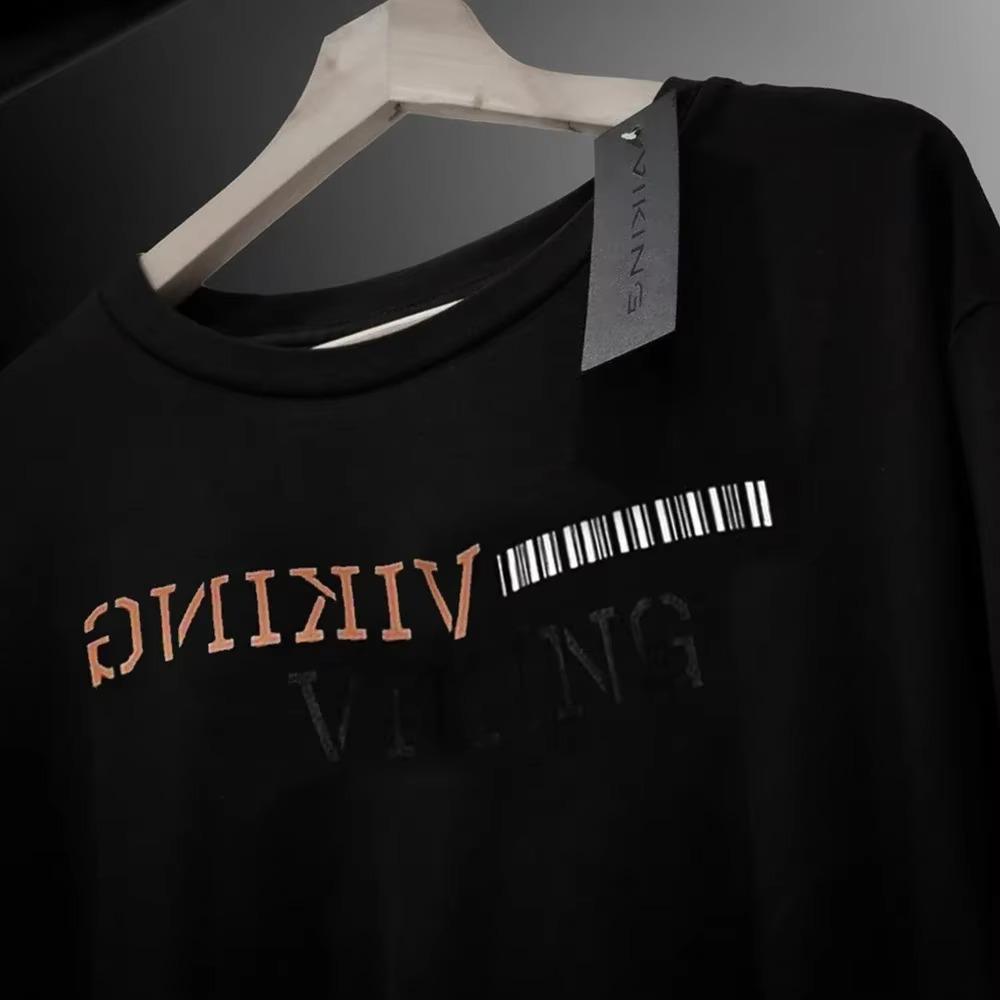 2024 Футболка с принтом английских букв, 100% высококачественный хлопок, с круглым вырезом, повседневная, для тренировок, новая мужская футболка для фитнеса и фитнеса