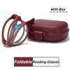 Портативные складные очки для чтения Модные очки для дальнозоркости с пластиковым футляром Анти-синие Ультралегкие Диоптрийные очки от 0 до +4.0