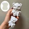 Hand Held Book Glasses Bear Candle Silicone Mold Bow Wearing Glasses Bear Resin Mould Smile Hand Held Book Bear Gypsum Molds