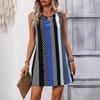 GMXIA Dresses Summer Floral Striped Tank Dress Beach Dresses