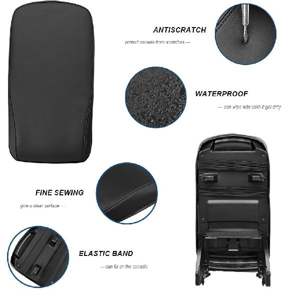 DEYTOP Armrest Cover For Toyota Avalon 2013-2018 Accessories Center Console Cover For Toyota Avalon 2013 2018 Accessories Armrest Pad (Black)