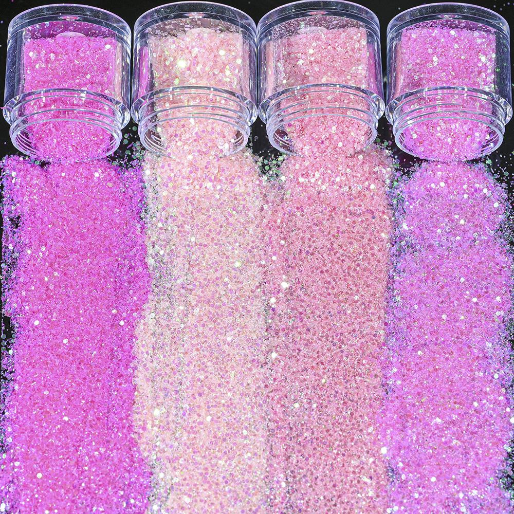 4 коробки/набор, 10 мл, 3D лак для ногтей, фиолетовый, розовый, микс, блестящая пудра для ногтей, блестки, украшение для дизайна ногтей, красочные для УФ-эпоксидного гель-лака, хлопья