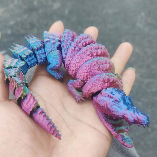 3D Printed Crocodile Toy Articulated Crocodile Ornament with Moveable Joints Anxiety Relief