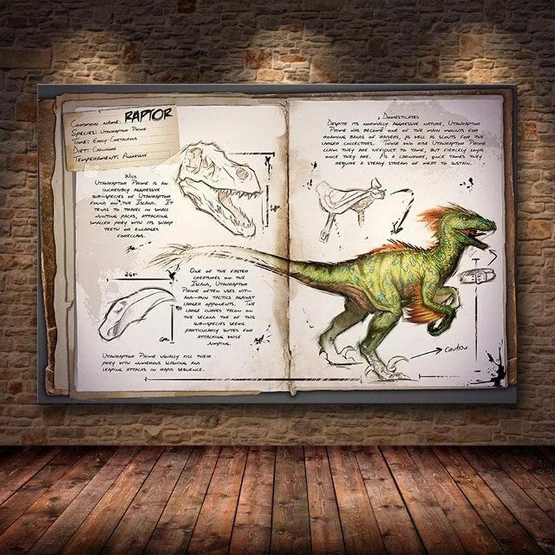 Модульный холст Ark Survival Evolved Картины Живопись Игра на выживание Домашний декор Принт Постер с динозавром Гостиная Современное настенное искусство