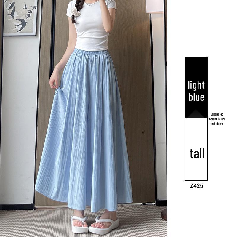 Женские кюлоты миди А-силуэта с высокой талией Yamamoto - Летние 2025 Повседневные брюки с широкими штанинами из ледяного шелка