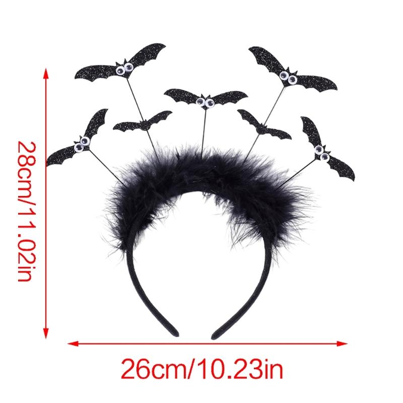 Gothics Sequins Bat Hairband for Adult Kids Cosplay Party Costume Day of the Death Bat Headpiece Halloween Accessories