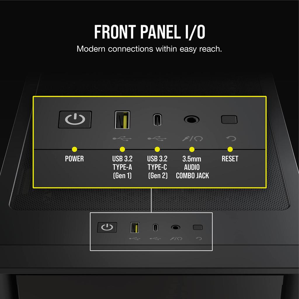 Корпус для ПК CORSAIR iCUE 4000D RGB Airflow Закаленное стекло Черный CS8623 Mid-Tower Мид-тауэр CC-9011240-WW