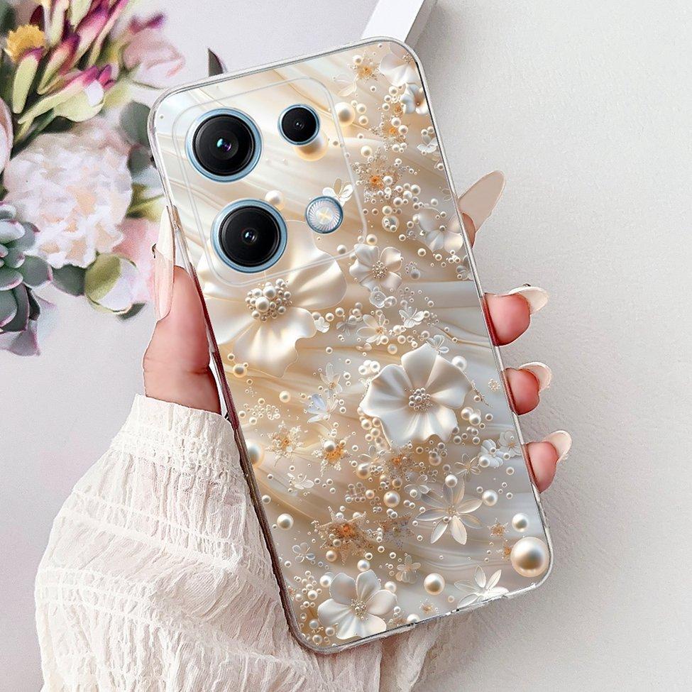 Clear For Redmi Note 14S 4G Case Cover Luxury Butterfly Love Fashion Flowers Cool Lion Cute Painted Soft Casing
