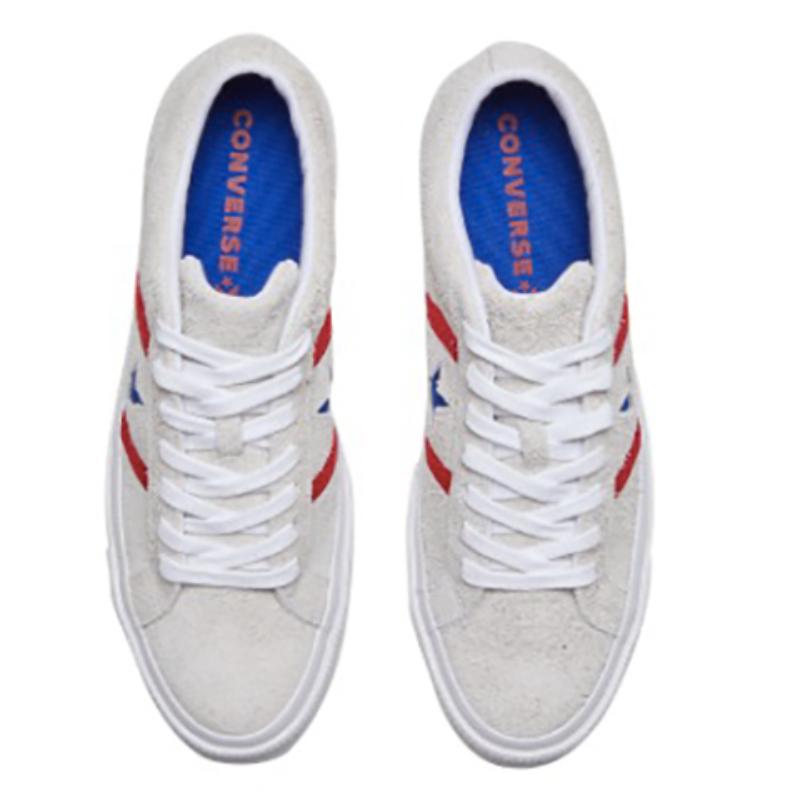 Converse One Star Non-Slip Wear-Resistant Lightweight Low-Top Board Shoes Unisex White Red