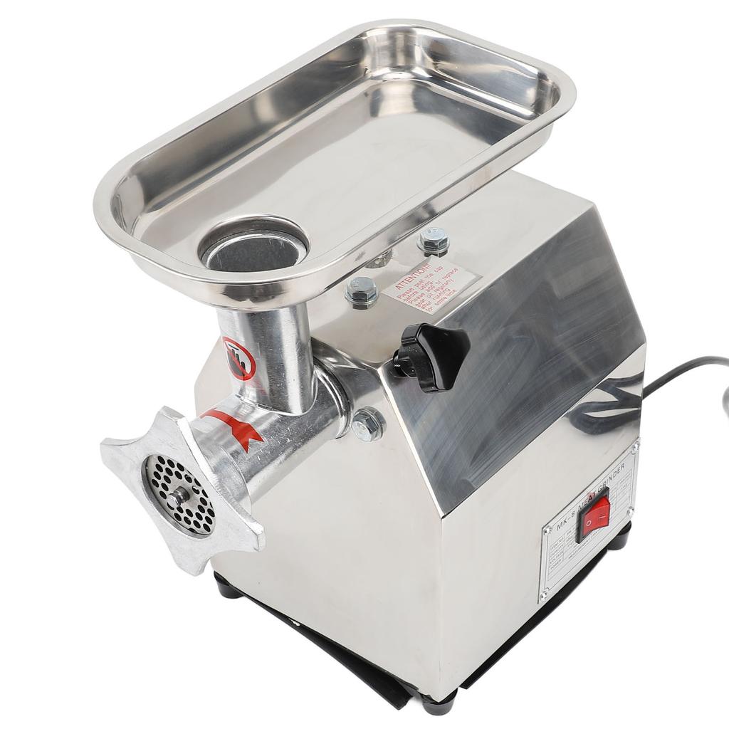 Electric Meat Grinder Commercial Meat Mincer Aluminum Alloy Multifunctional Food Processor Silver