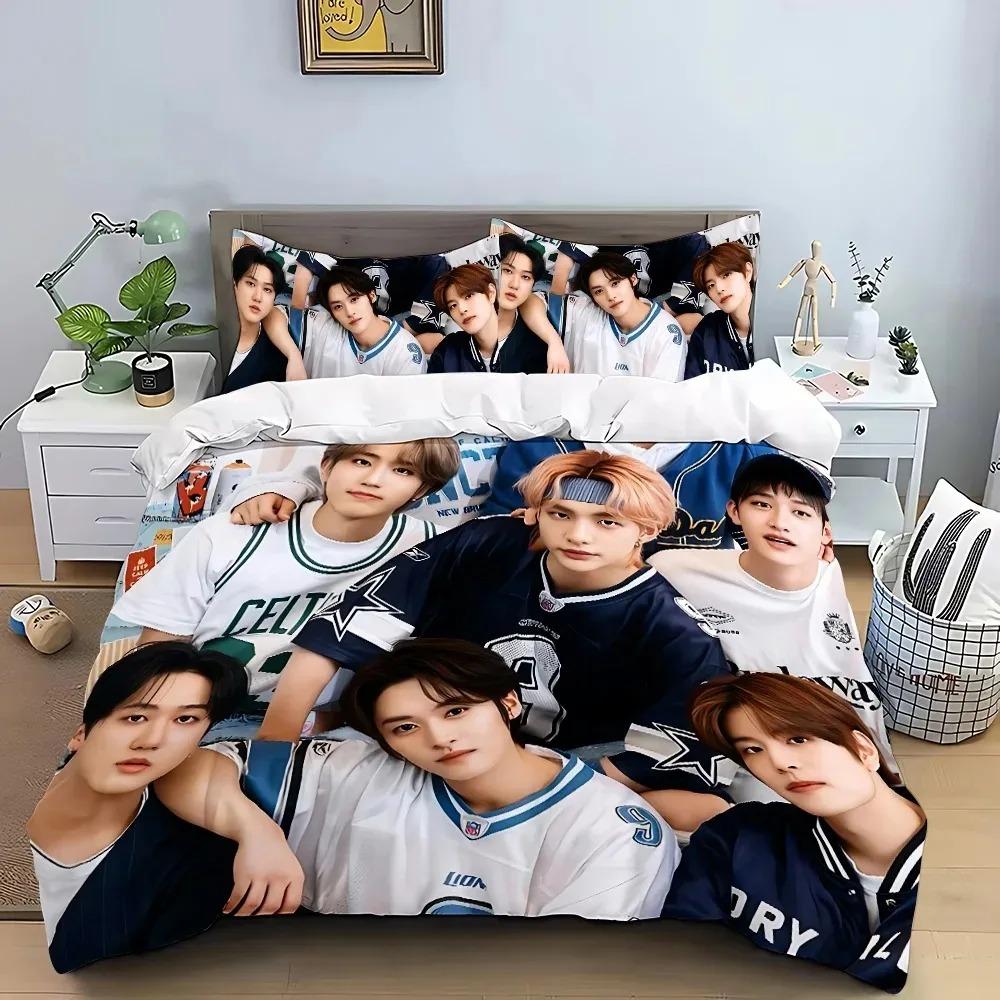 3D-печатный комплект постельного белья K-Pop группы S-Stray-K-Kids Пододеяльник Наволочка Односпальный/Полуторный/Двуспальный/Евро Размер Для Фанатов Декор Спальни