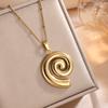 ZAKOL Ожерелье-подвеска из нержавеющей стали 316L в виде спирального круга, водонепроницаемое, не тускнеющее, с покрытием из 18-каратного золота, аксессуары Padty