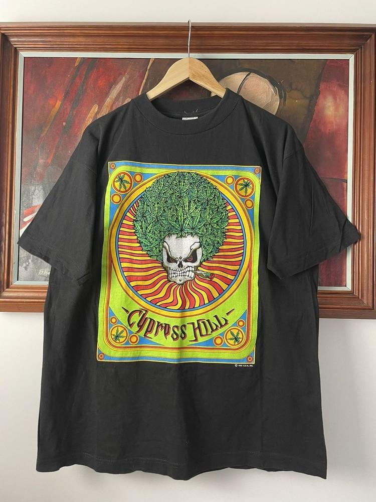 Винтажная Черная Унисекс Футболка Cypress Hill 1993 Rap Band Tour Репринт KH9219 Унисекс Футболка