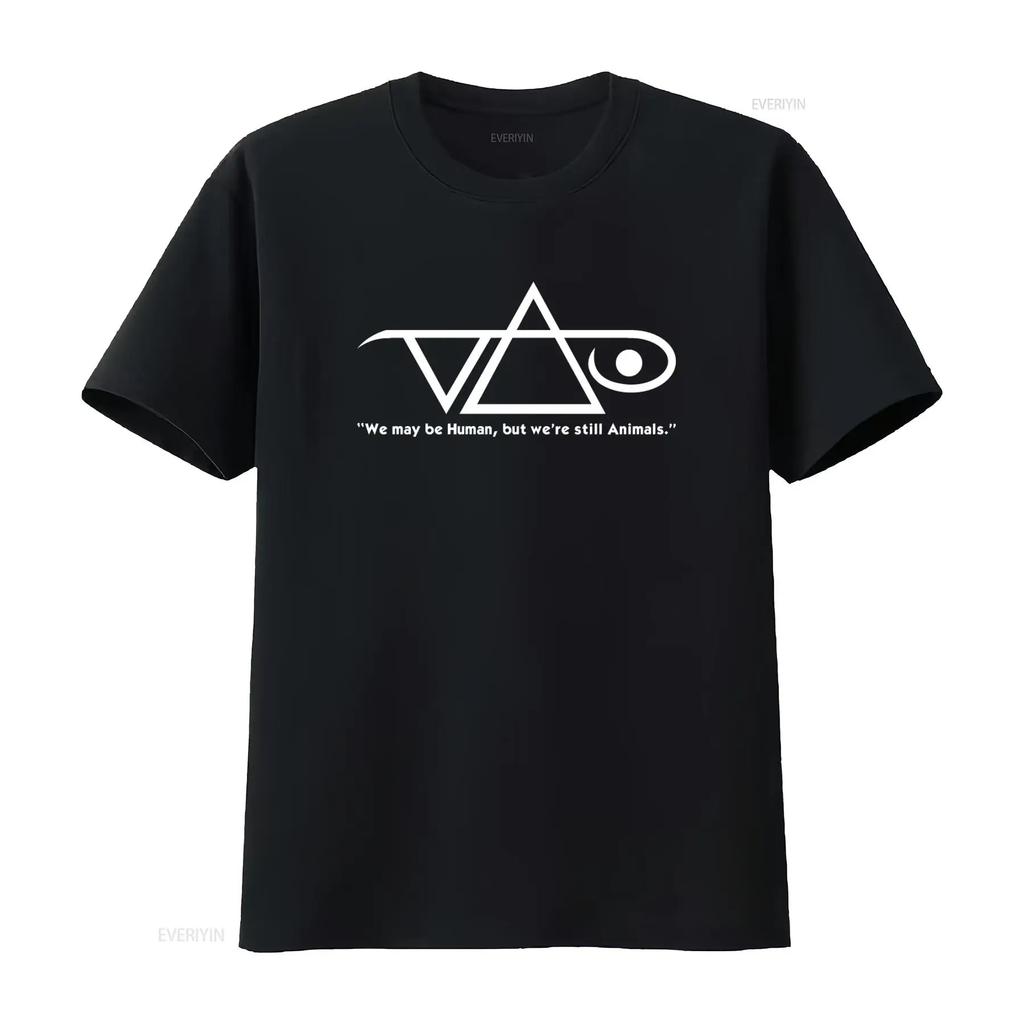 Human Animal T Shirt with Unique Symbolic Design Perfect for Music Lovers and Style Enthusiasts vintage Washed Slightly