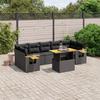 VidaXL Garden Lounge Set with Cushions 8 Pcs, Patio Sofas, Patio Furniture Set, Outdoor Furniture, Black 3273428