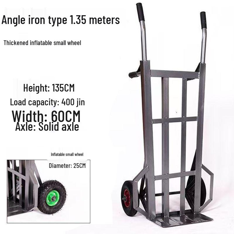 Heavy-Duty Two-Wheeled Handcart for Construction and Warehouse Use