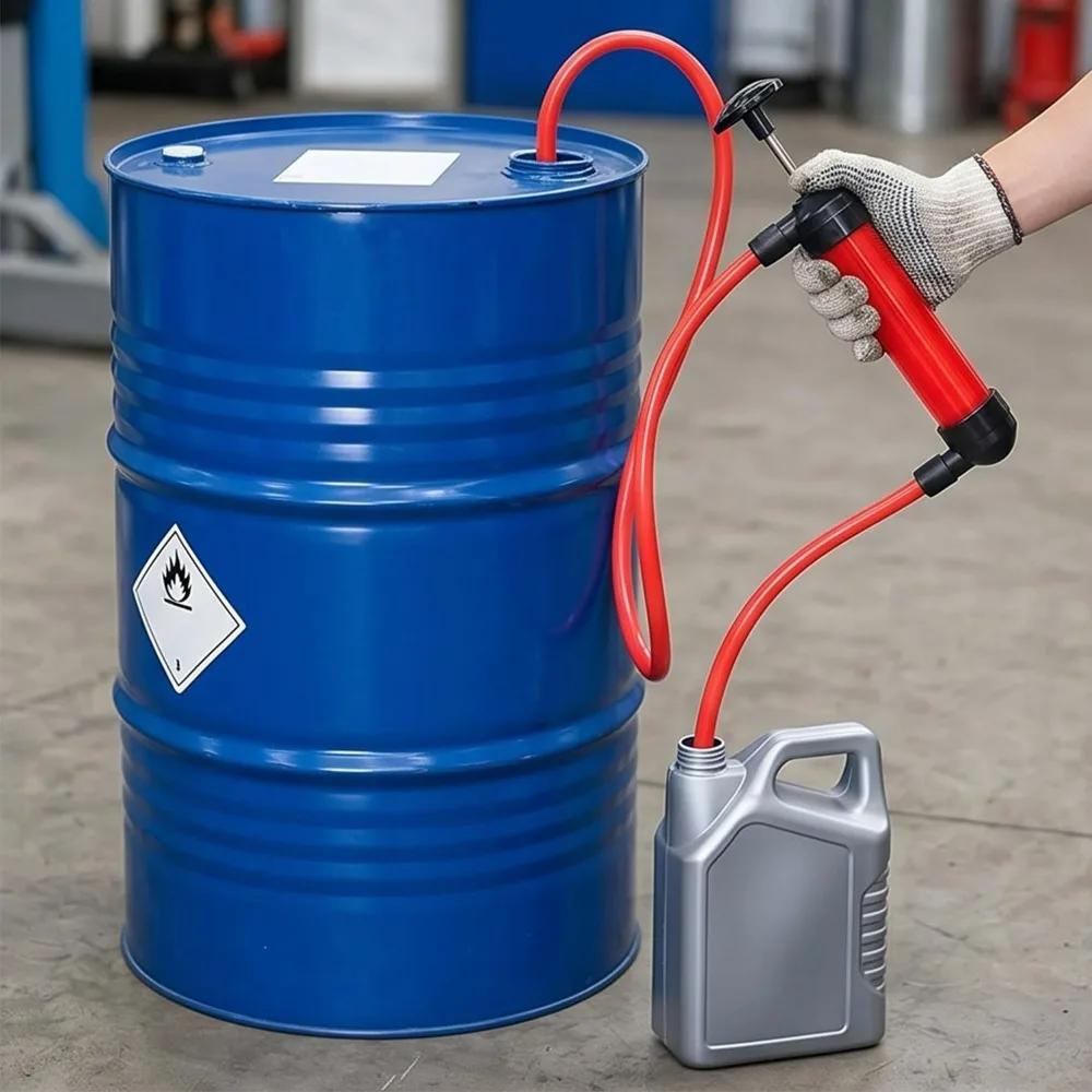 Siphon Pump Liquid Transfer Hand Suction Alloy PVC Fluid Extractor Car Gas Petrol Diesel Oil Aquarium Water Tool Two Way Flow