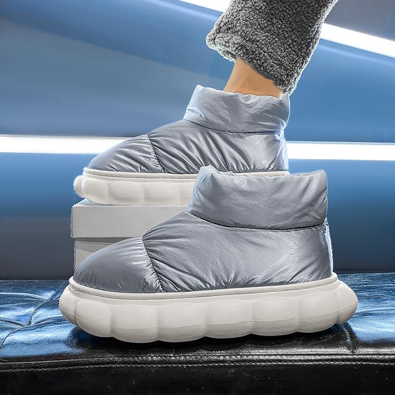 Fashion Warm Ankle Boots Winter Women and Men Bow Warmth Plush Bow Cotton Shoes 2024 New Waterproof Down Cloth Short Barrel Snow Boots