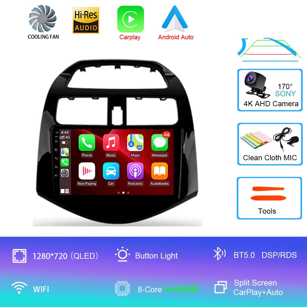 Автомобильный радиоприемник Android 14 Carplay Auto Multimedia Player для Chevrolet Spark Beat Matiz Creative 2009 - 2016 E53 X5 M5 2din Stereo