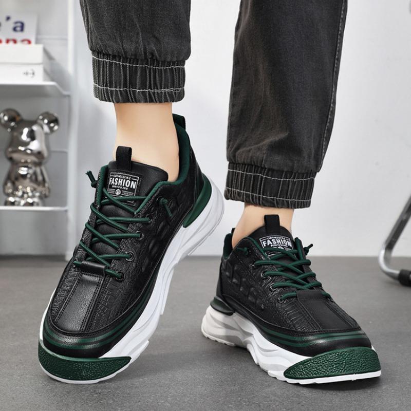 Мода Модные мужские кожаные повседневные туфли Дизайнерские классические удобные кроссовки на платформе Эластичные беговые баскетбольные туфли Теннисные туфли для мужчин