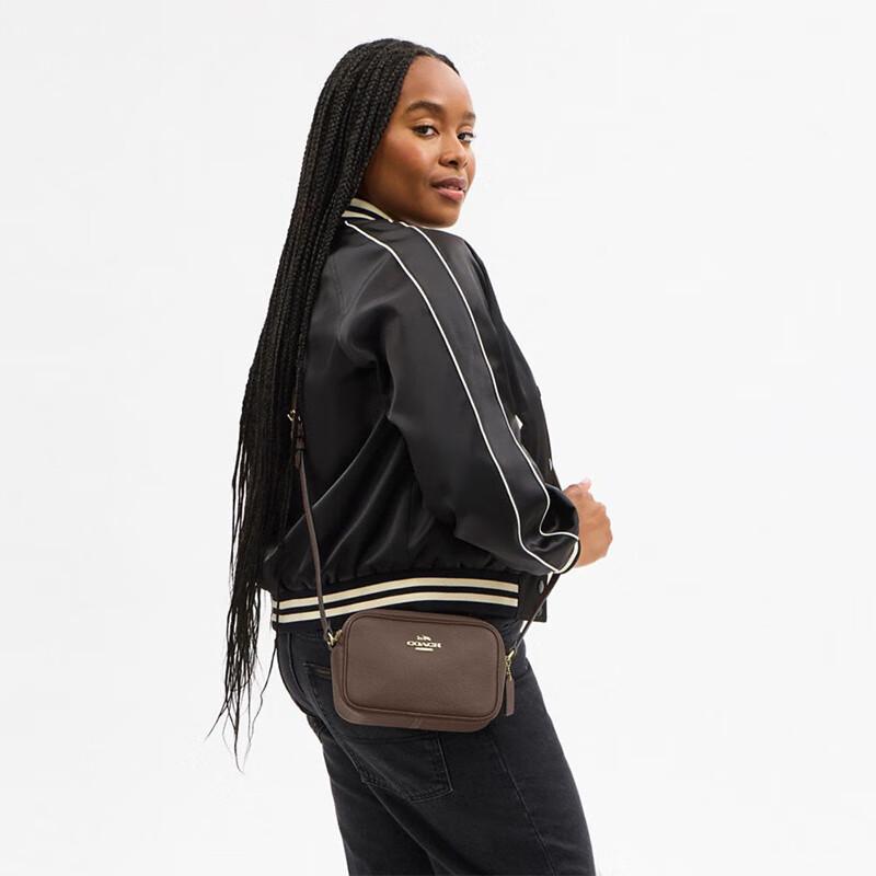 Женская маленькая кожаная сумка кроссбоди COACH JAMIE