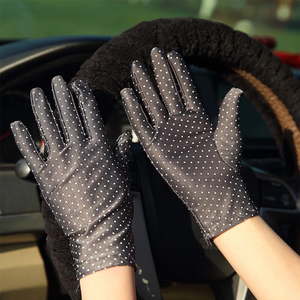 Fashion 1Pair Summer Spring Anti-UV Elastic Sunscreen Dots Gloves Driving Gloves Women Gloves