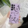 Pink Butterfly S25Ultra Clear Case For Samsung Galaxy S25 S24 S23 Ultra S20 S21 FE S22 Plus A56 A55 A36 A26 5G Soft Phone Cover