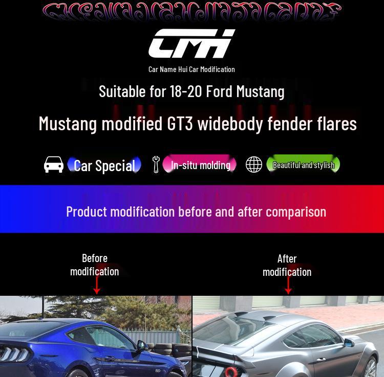 18-22 Ford Mustang GT3 Комплект широкого кузова: Расширители арок и боковые юбки