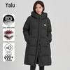 Женская куртка Yalu средней длины с капюшоном на 90% из утиного пуха