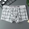 Fashion Ice Silk Men's Underwear Breathable Panties Thin Section of The Trend of Printing Four Corner Pants Plaid Boxers
