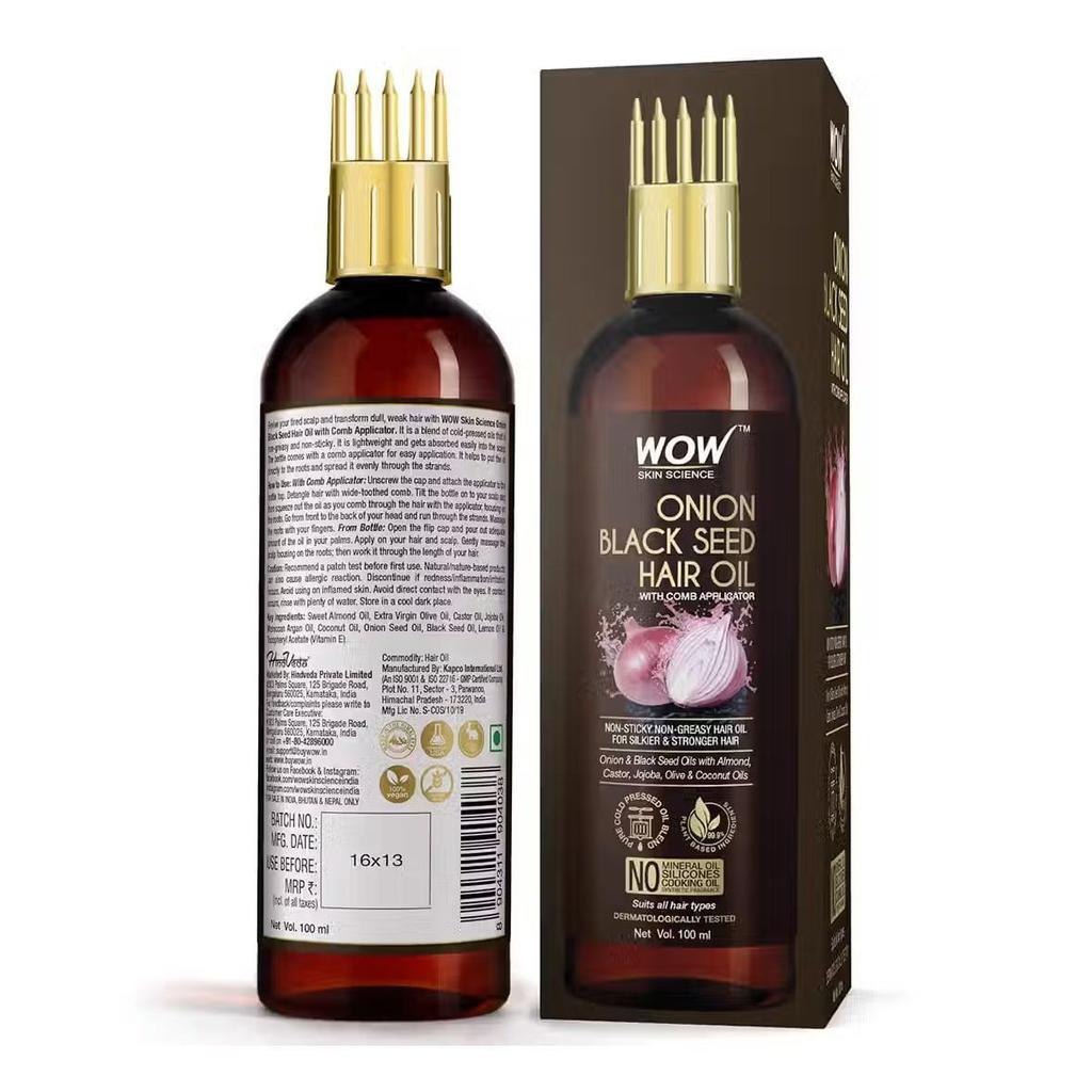 Масло для волос с семенами Лука (100 мл), Onion Black Seed Hair Oil,  WOW Skin Science