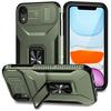 For iPhone XR Case TPU+PC Ring Kickstand Phone Cover Support Magnetic Car Mount -  Black