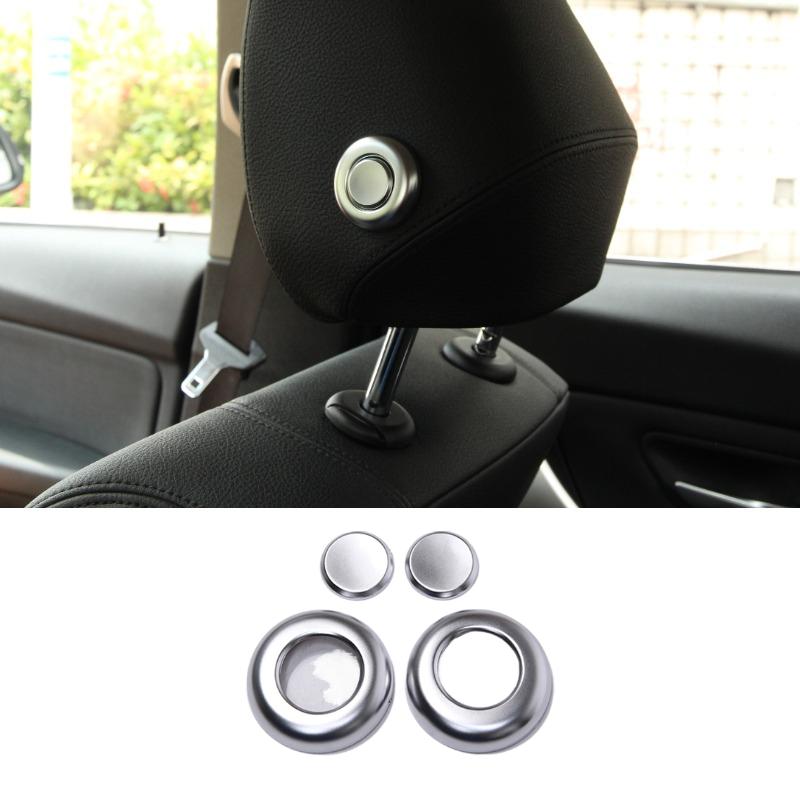 Suetlcoity For BMW 3 Series F30 2013- ABS Black Car Seat Headrest Button Cover Trim Sticker Interior Car Accessories