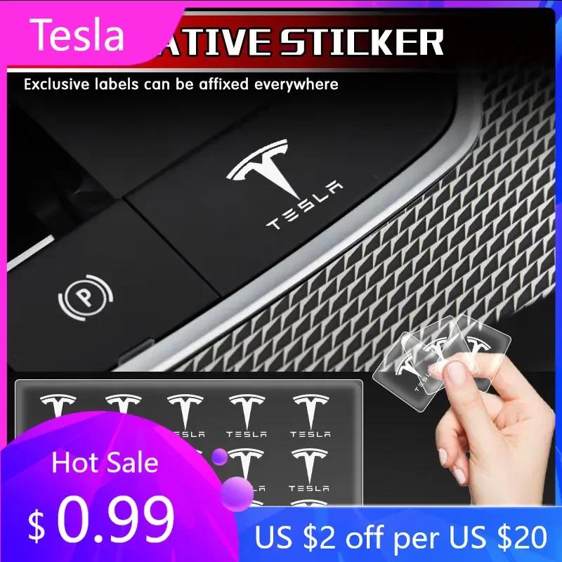 Автомобильная наклейка 2025 Новые Tesla 2/5/10 шт. Наклейки на ручки дверей автомобиля Наклейки на шины Зеркало заднего вида Для Tesla Model 3 Model X S 2016-2020