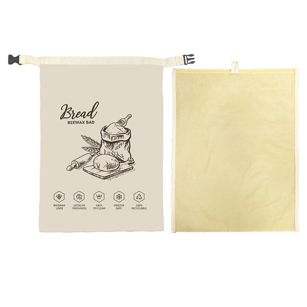 Reusable Beeswax Bread Bags Beeswax Coated Organic Linen Sourdough Bread Bags Freshness Preservation Large Capacity
