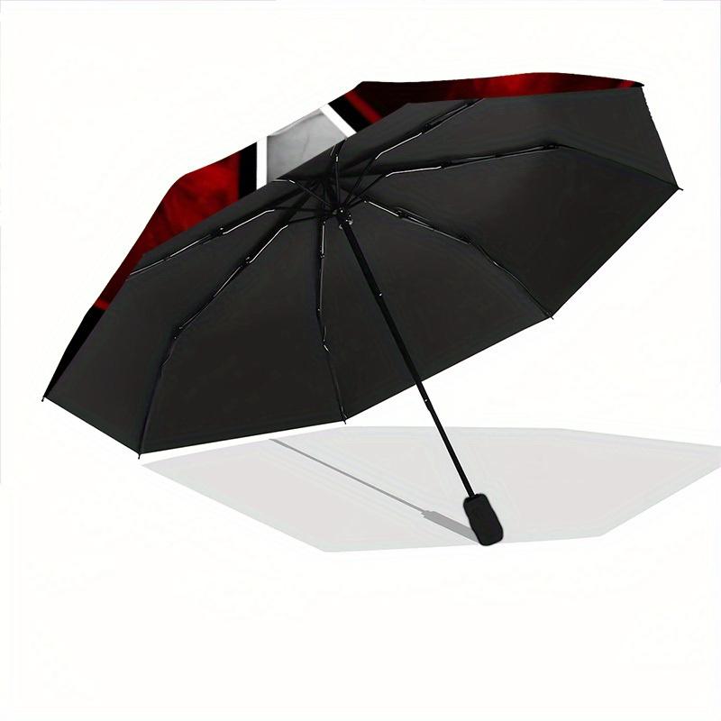 1pc Umbrella Corporation Automatic Open/close Folding Compact Umbrella, 8-Rib Sturdy Canopy, Lightweight Portable, Everyday Use, Gift, Outdoor Umbrell
