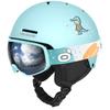 Odoland Ski Helmet with Snowboard Adjustable Impact Size Small Kids' Goggles, Helmet, Size, Anti-Fog, Resistant, Breathable, Cyan,